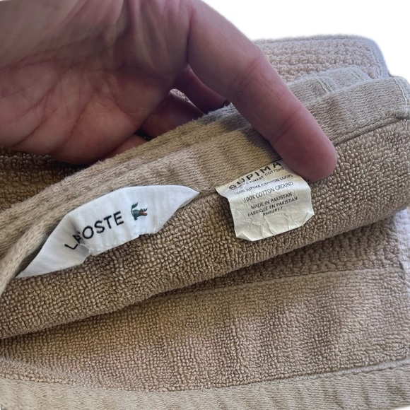 3 pc Lacoste Heritage Supima 100% Cotton Wash Cloth & Hand Towel - Picture 7 of 7